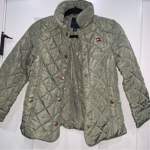 Tommy Hilfiger kids army green puffer jacket size M